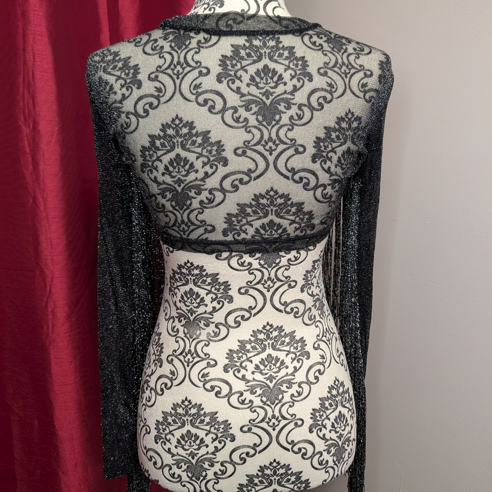 5 Piece Black Fringe Clothing Lot - Romper, Tops, Vest & Shorts- Small/26 - Picture 9 of 13